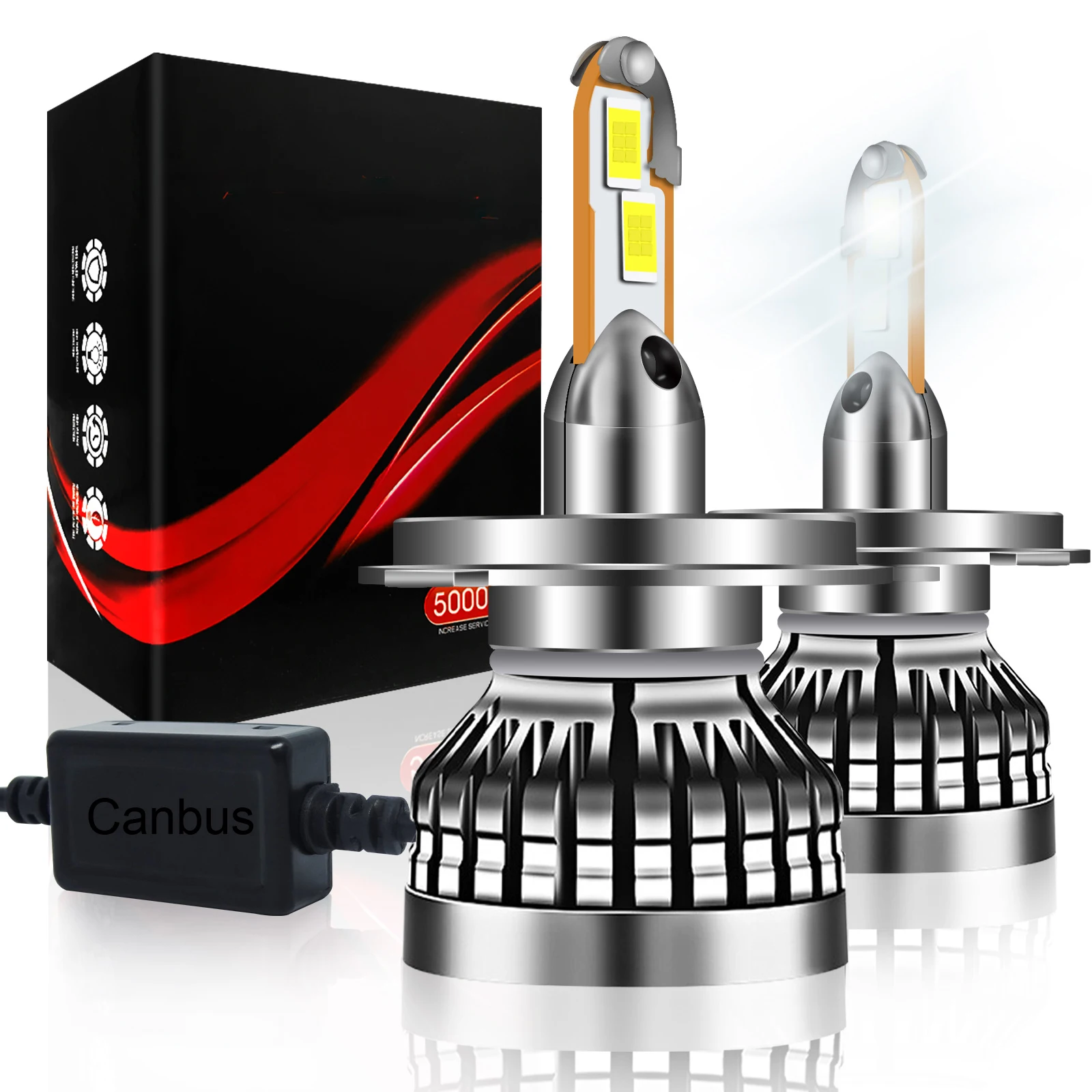 2 шт., Автомобильные светодиодные лампы H4 H7 3570 H16 H1 H3 H8 H11 HB3 9005 HB4 9006 s 100 Вт лм