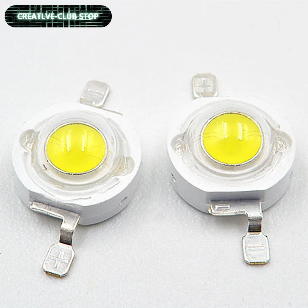 100pcs a Lot 1W Watt 45mil 3W High Power 130LM LED Light Diodes LED Bulb Chip SMD Spot Light Downlight Diode Lamp DIY Unit