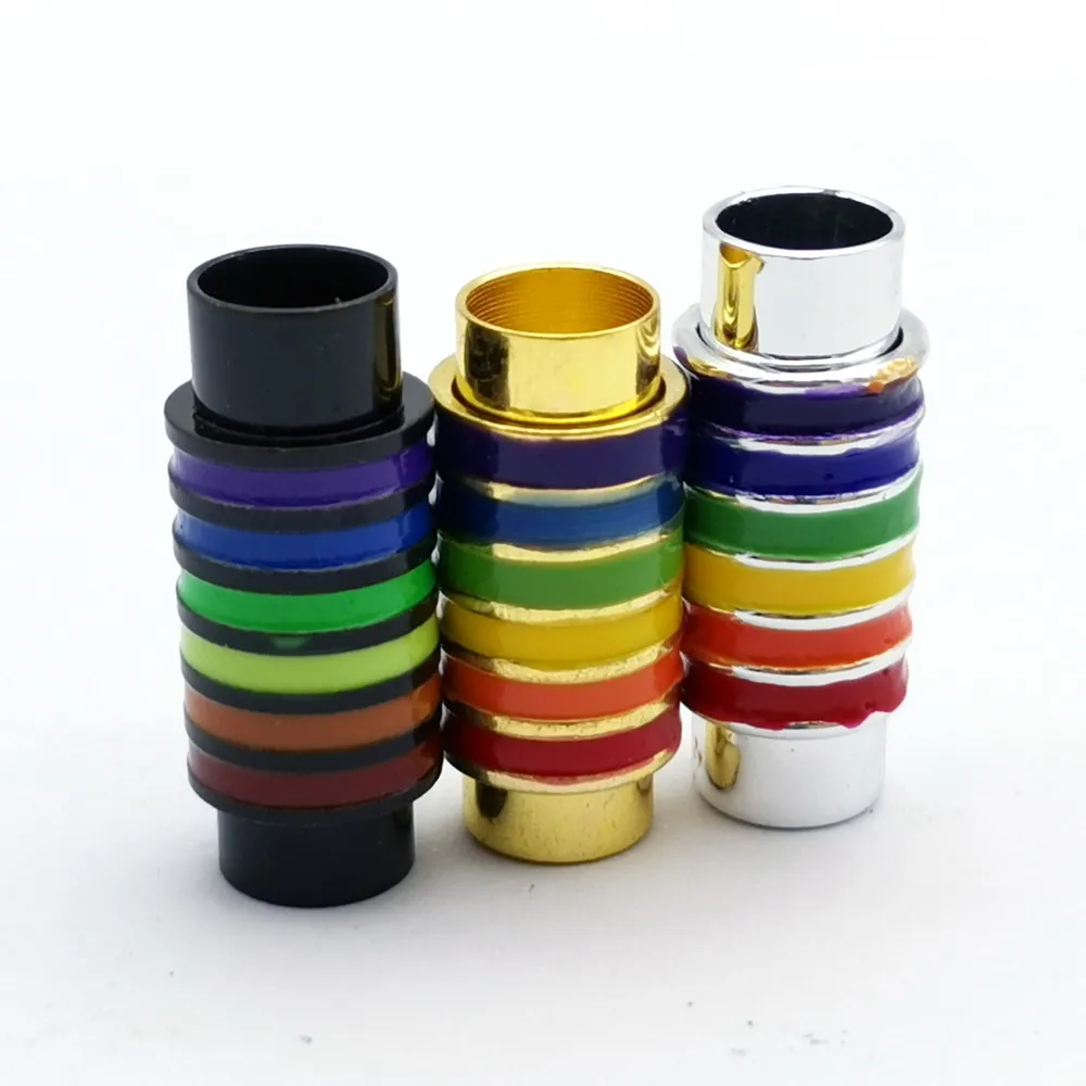 

10 Pieces 6mm Round Inner Size Enamel Magnetic Clasps for Bracelet Making Cord Glue In Jewelry End