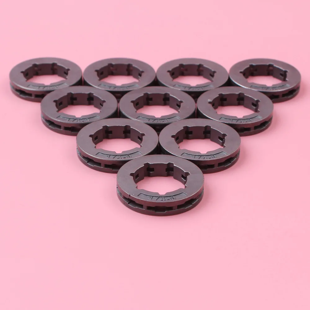 10pcs Sprocket Rim For Husqvarna 40 45 49 50 51 55 154 254 257 262 340 345 350 351 353 Chainsaw Part 1/4 Pitch 9 Teeth ID 19mm