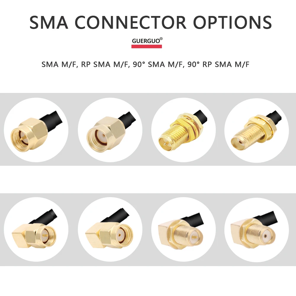 1 قطعة SMA ذكر إلى SMA ذكر عالية التردد RG58 RF كابل محوري 50ohm WiFi هوائي تمديد كابلات الموصلات محول ضفيرة