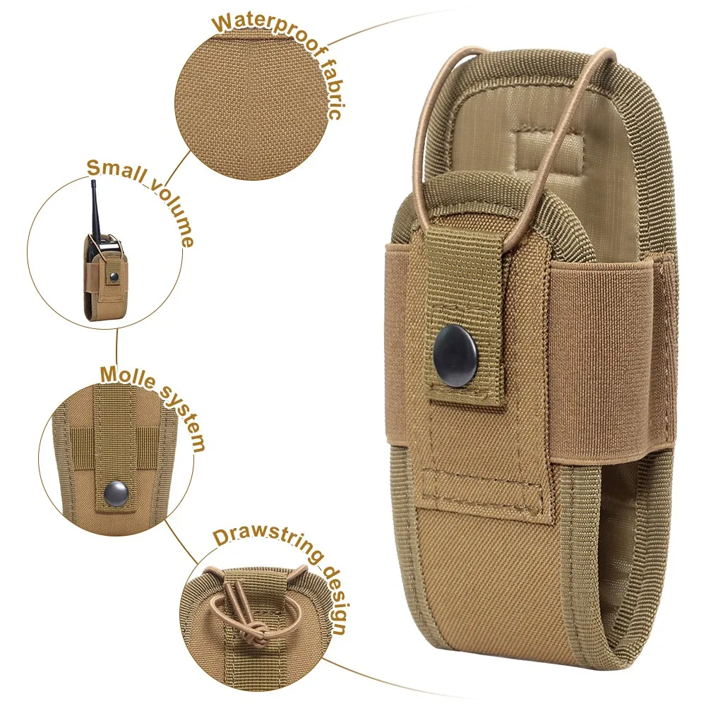 1000D Tactical Walkie Talkie Bag Molle Radio Holder Belt Pouch Interphone Case for Hunting Climbing Camping Outdoor Sports