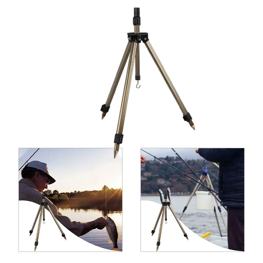 Dobrável telescópico Pesca Rod Stand, Ground Holder, Tripé Stand, Rack para Shore, peixes do mar