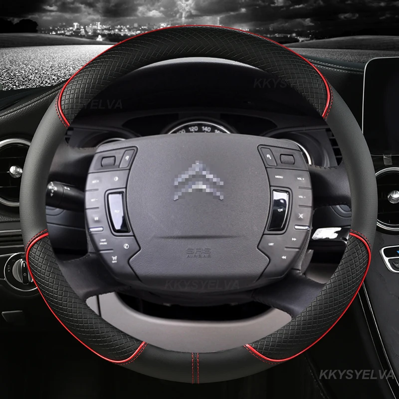 

For Citroen C1 C2 C3 C4 C5 C4L Berlingo C4 PICASSO C5 AIRCROSS Car Steering Wheel Cover Microfiber Leather Auto Accessories