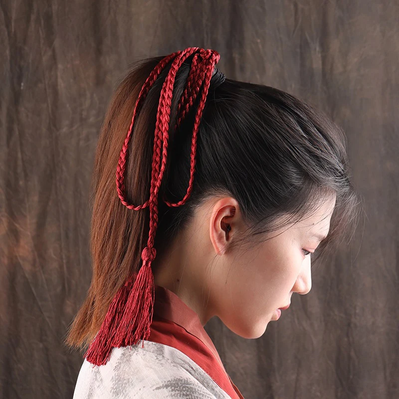 Ancient Costume Hair Rope Tassel Han Chinese Clothing Headdress Antique Hair Band Girl Bandeau Headband Belt Accessories