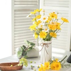Cheap Artificial Flowers Silk Daisy Bridal Bouquet Christmas Home Wedding Garden Decoration DIY Gifts Fake Plants Accessories
