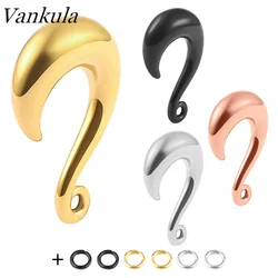 Vankula 2pcs 316L Stainless Steel Spiral Ear Taper Gauges PVD Coating Ear Tunnel Plugs Stretching Ear Hanger Weight 4mm 6mm 8mm