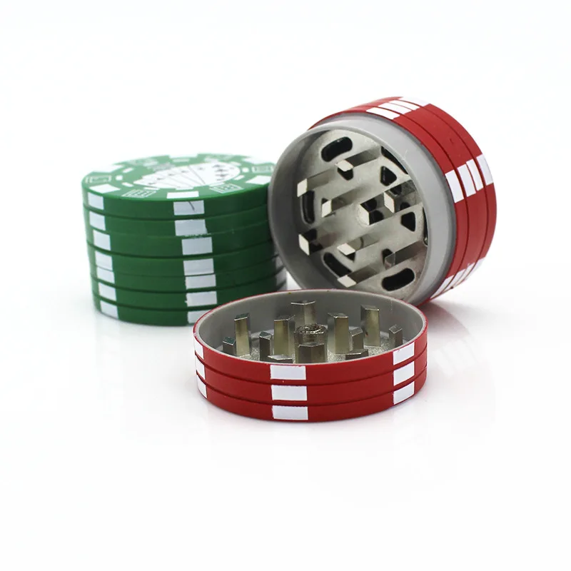 New arrival 3 Layers Poker Chip Style Herb Herbal Tobacco Grinder Smoking Pipe Accessories smoke cutter