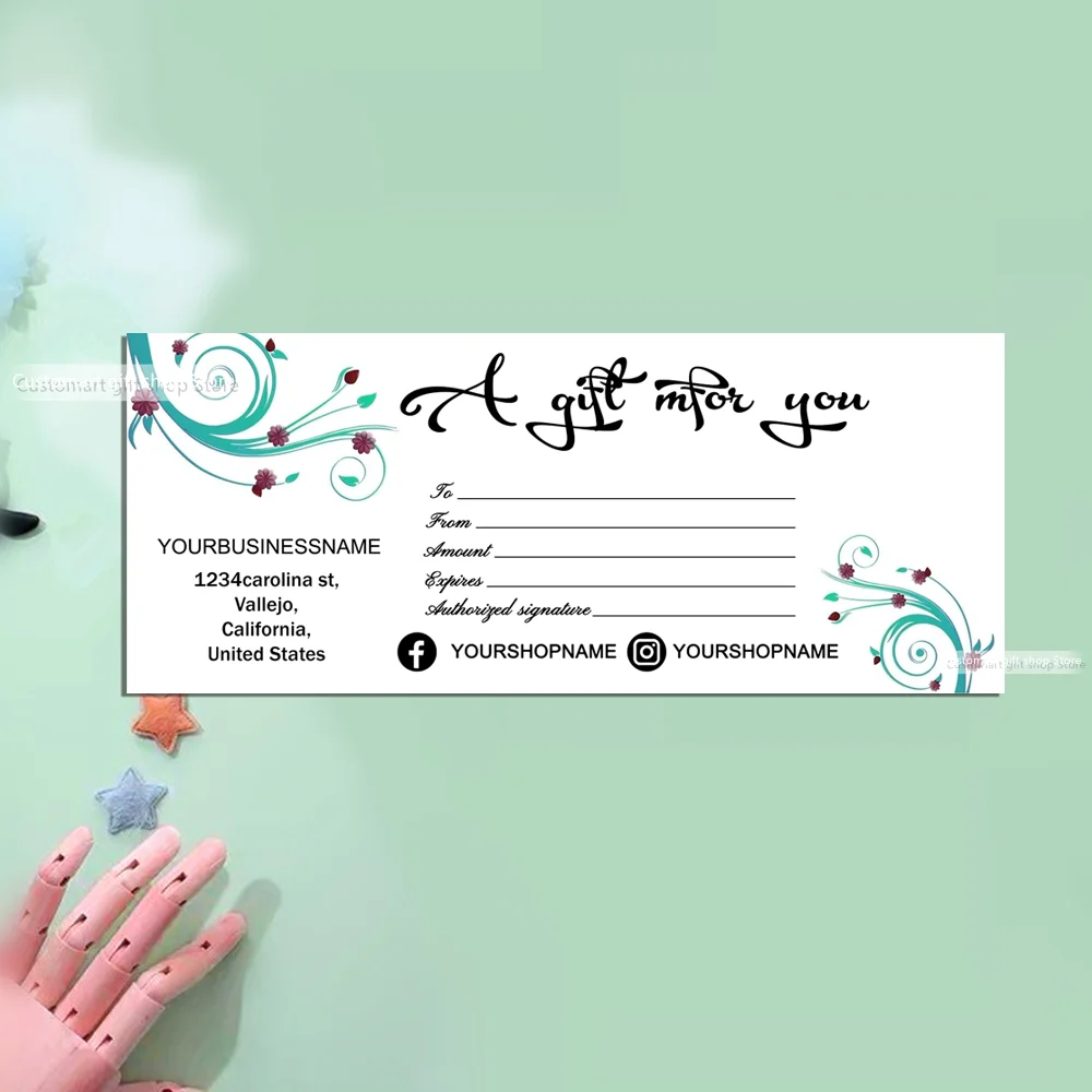 

Custom Greenery Gift Card, Shop Voucher Card, Modern Minimalist Gift Certificate