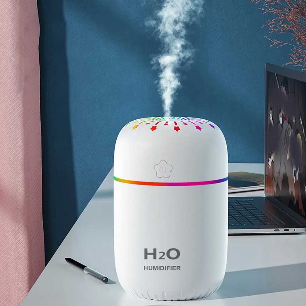 Humidificateur d'aromathérapie à lumière colorée pour la maison et la voiture, USB, intelligent, grande capacité, 300ml