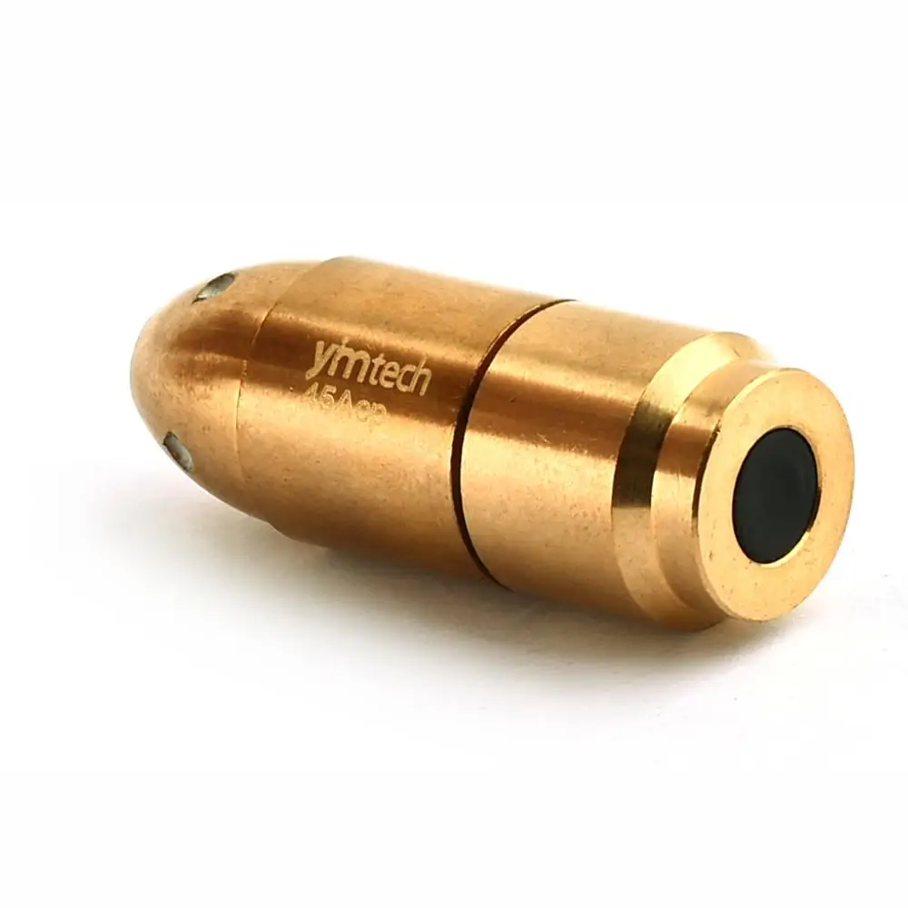 Red Dot Laser Training Bullet, Bore Laser Sight, Cartridge Gun, Bullet with On and Off Cap, More Convenient, 45ACP