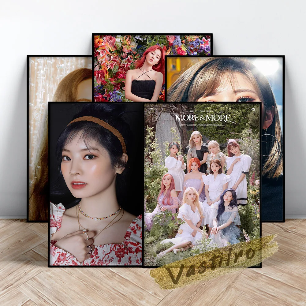 Korea Female Group Twice Poster, Nine People Female Star Wall Picture, Beautiful Girls Art Prints, Twice Fans Collection Gift