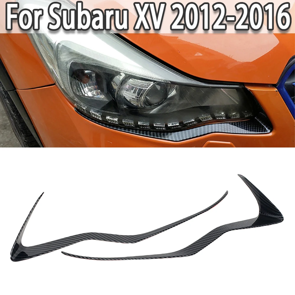 K-Car Headlight Down Eyebrow Decorative Cover Sticker Trim ABS Carbon Fiber For Subaru XV 2012 2013 2014 2015 2016