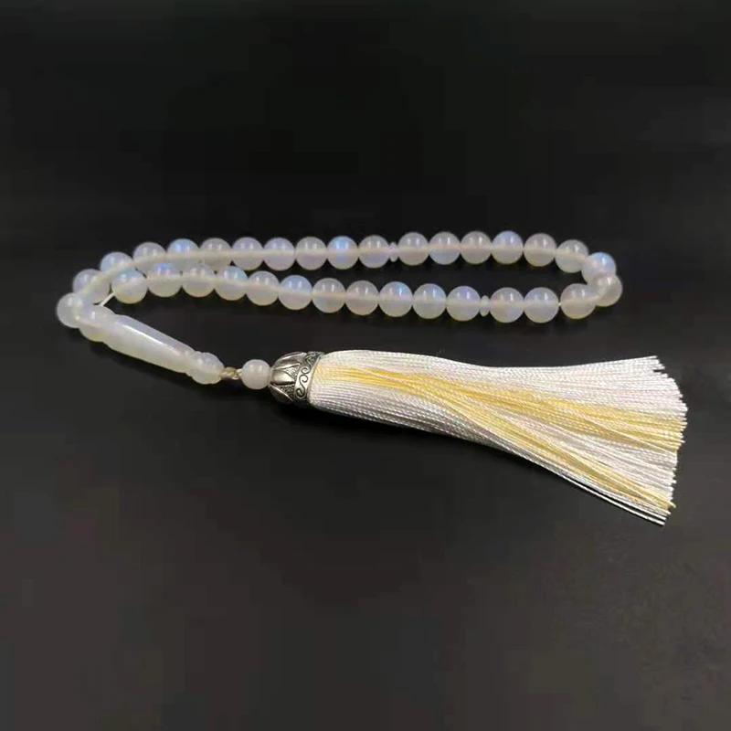 

New Resin Tasbih rosary bead Islamic Muslim Adha Eid Gift Misbaha Arabic Jewelry fashion White blue light accessories on hand