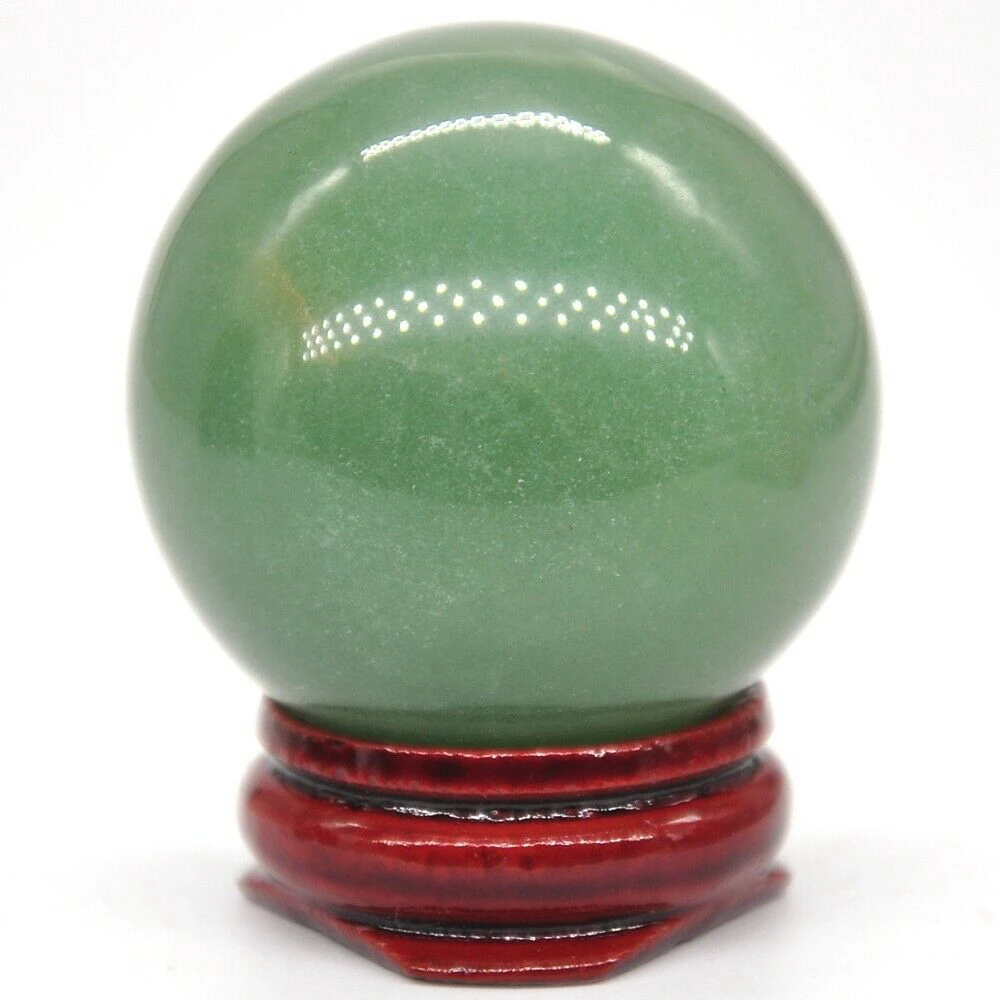 40mm Green Aventurine Quartz Crystal Shpere Healing Stone Natural Reiki Gemstone Massage Ball Decoration With Stand