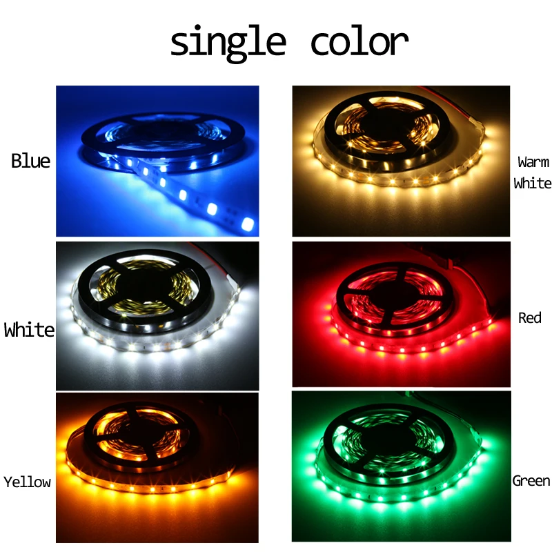 DC 12V RGB led strip Non-waterproof 1M 2M 3M 4M 5M led light strip 60LEDs/m diode tape SMD 2835 Flexible Ribbon RGB Stripe tape