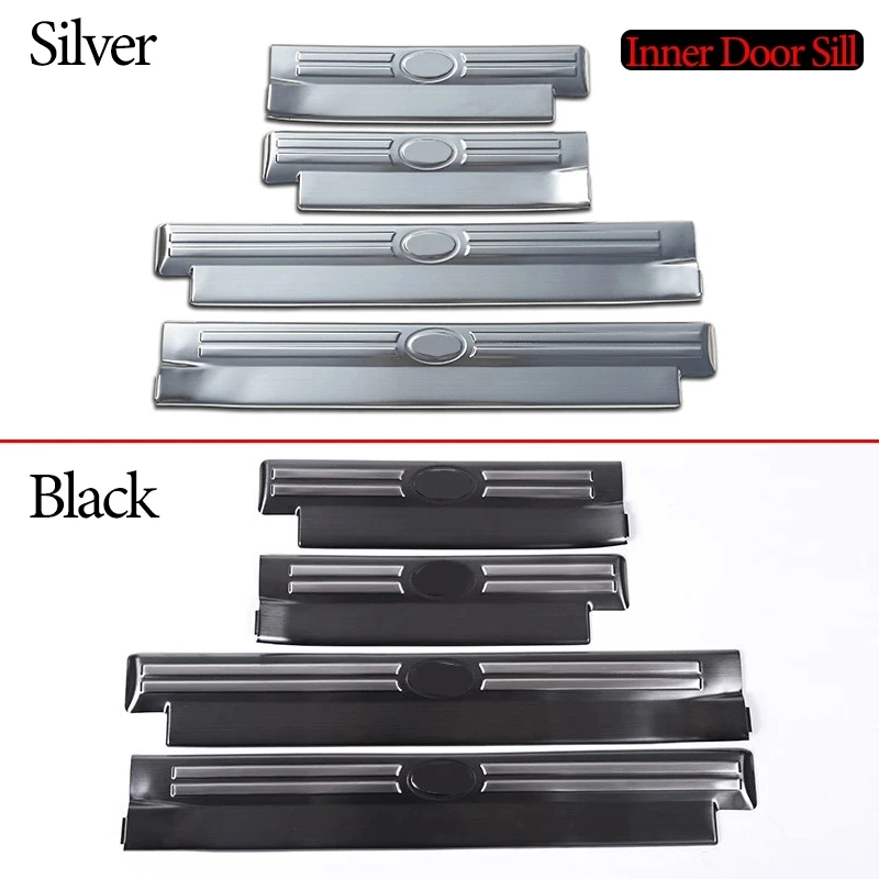 4pcs Black Stainless Steel Door Sill Scuff Plate For Land Rover Discovery 4 LR4 2010-2016 Sill Welcome Pedal Trim Accessories