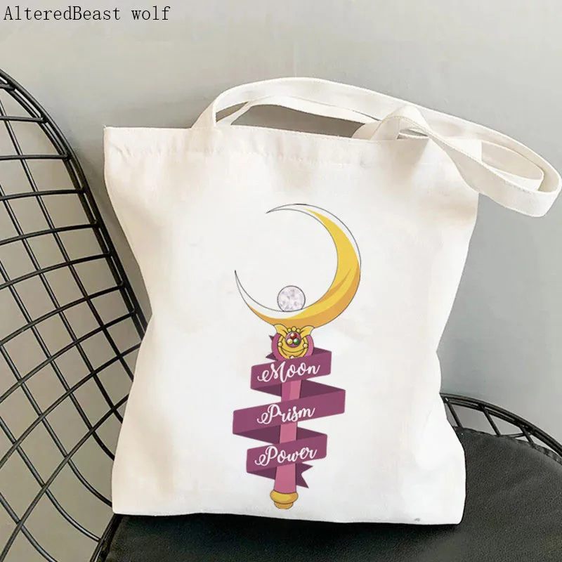 Women Shopper Puglor Jupiter Sailor Meow Kawaii Bag Harajuku Shopping Canvas Shopper Bag girl handbag Tote Shoulder Lady Bag