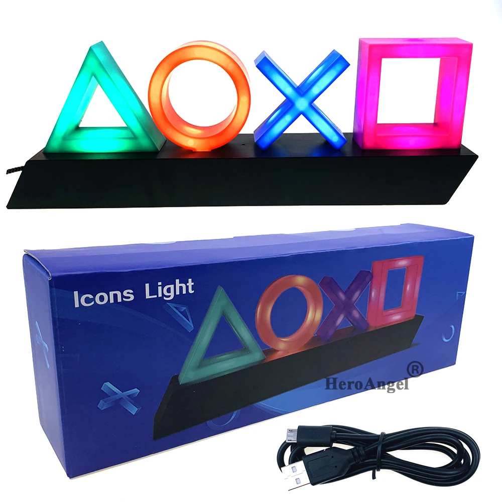 For ps4 mood flash lamp icon modeling voice control decorative lamp house colorful lights led light game Nice Gift for Christmas