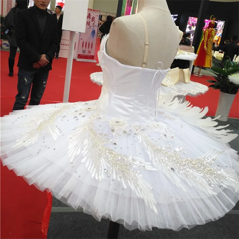 Professional High Quality Women Adult Competition Performance Wear Girls White Swan Lake Ballet Tutu Costumes