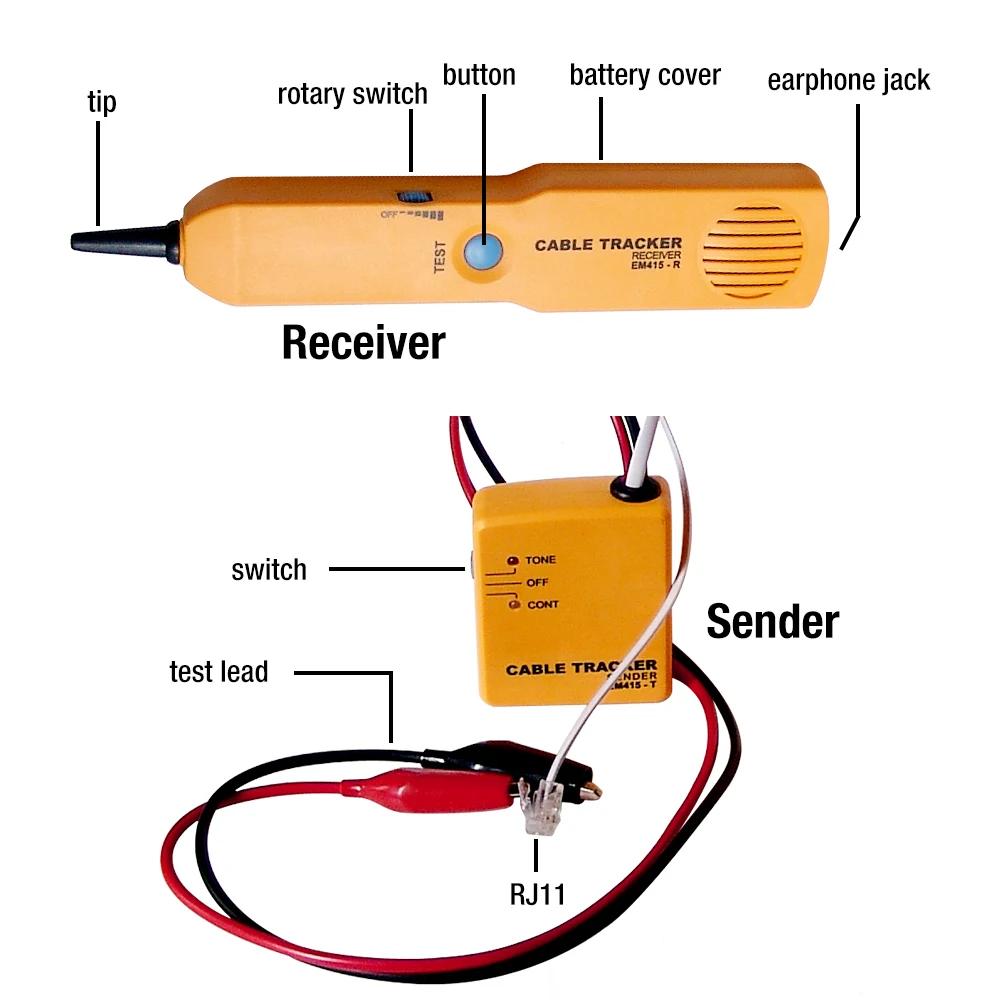 Cable Tracker Phone Generator Tester Diagnose Tone Networking Tools Without Damage Wires All-sun EM415