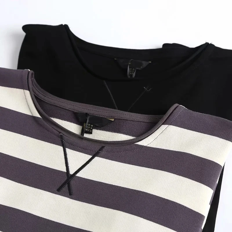 Sudadera holgada de algodón con cuello redondo para mujer, jersey de gran tamaño con capucha, a rayas, Vinatge de la calle de Inglaterra de Tony &