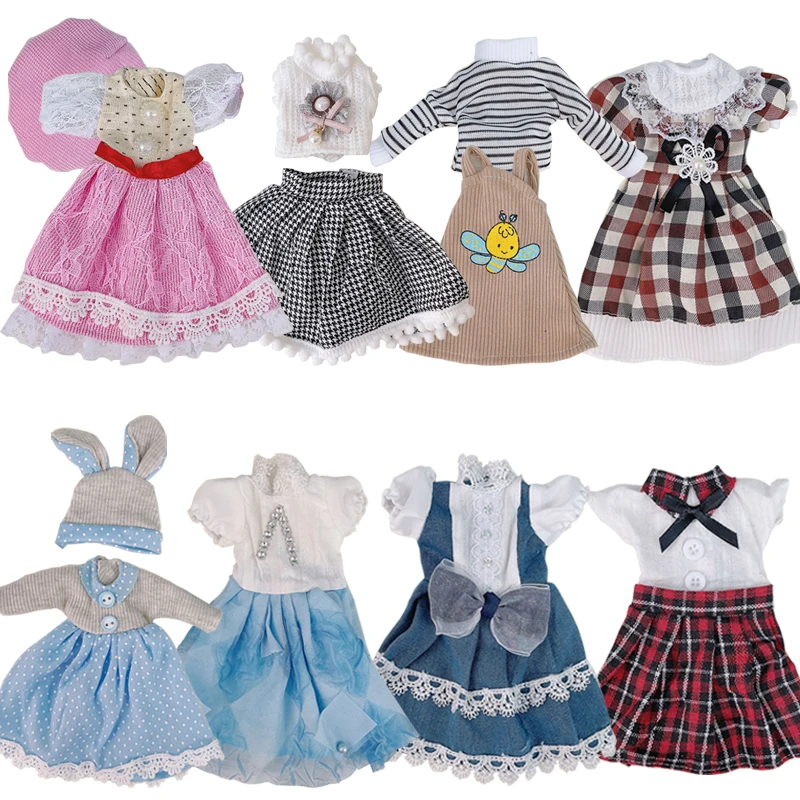 Doll Clothes For 30cm 1/6 BJD SD Girl Dress To OB24 Doll Fashion Sling Pleated Skirt Sportswear Plaid Skirt DIY Gifts For Girls