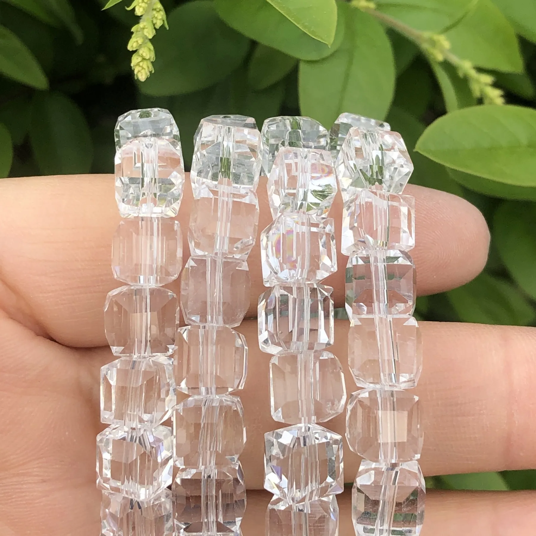 2/3/4/6/8MM High Quality White Clear Cube Austrian Crystal Beads Loose Square Shape Glass Beads For Jewelry Making DIY Bracelet