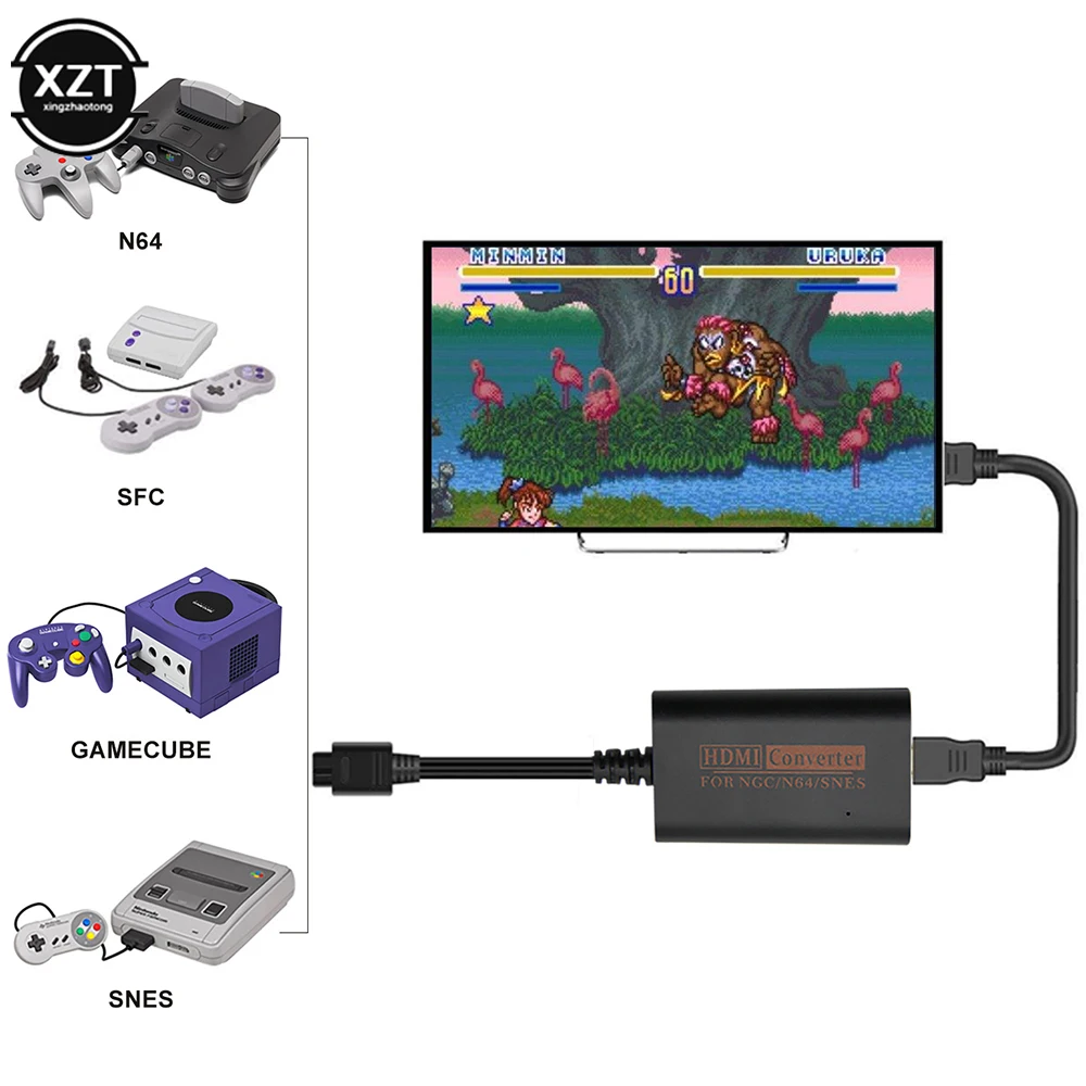 NEW 720P HDMI-compatible Switch Converter To HDTV Video Cable Convenient Splitter For NGC N64 SNES SFC Game Console Conversion