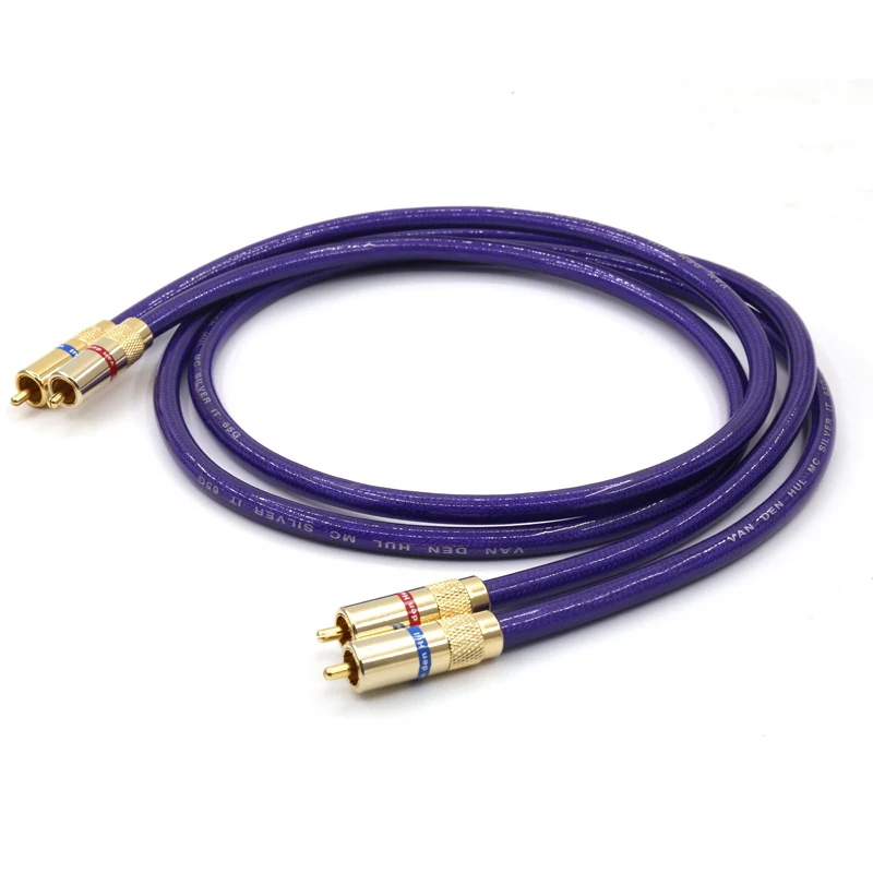 Pair Van den Hul MC-SILVER IT 65 RCA hifi audio cable RCA extension interconnect cable with Gold plated RCA plug