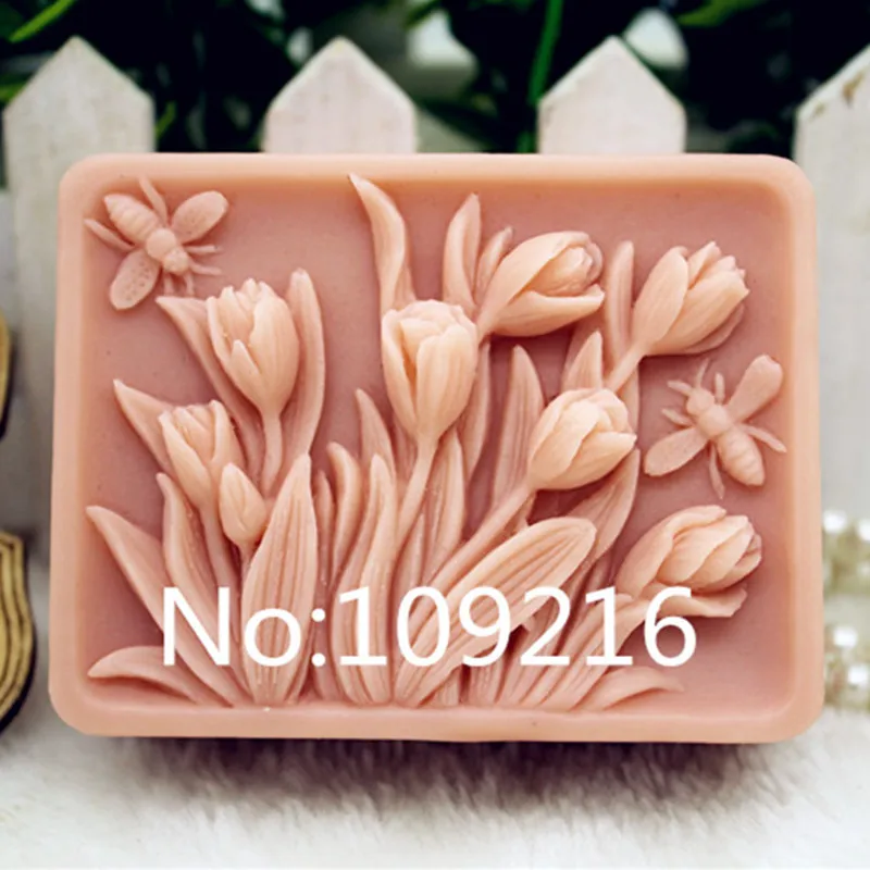 1pcs Small Flowers (zx340) Food Grade Silicone Handmade Soap Mold Crafts DIY Mould