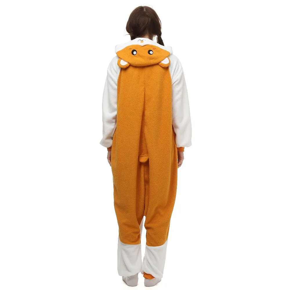 Men Animal Hamster Hamtaro Hooded Pajamas Costume Winter Women Onesies Adult Pyjamas Cosplay Homewear For Halloween Xmas party