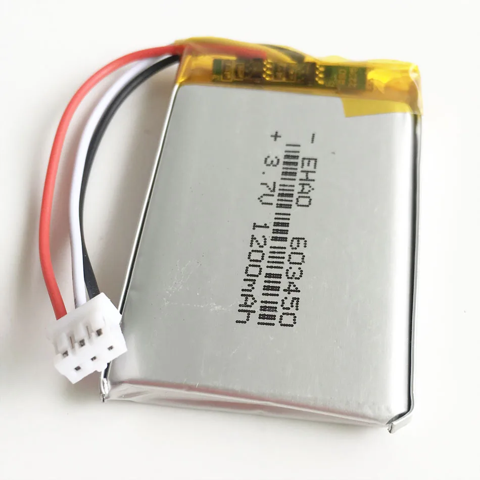 3.7V 1200mAh polimer Lipo akumulator litowy 603450 + JST PH 2.0mm 3-pinowe złącze do kamery e-book GPS DVD