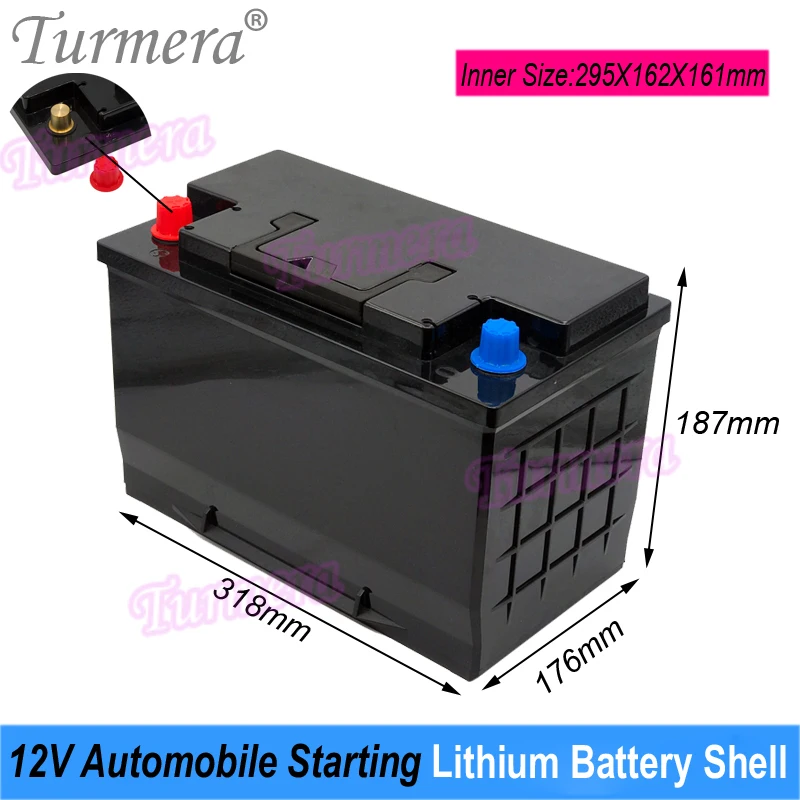 Turmera 12V akumulator samochodowy Box samochodowe rozruchowe baterie litowe Shell dla serii 58043 AGM H7-80 082-20 wymień kwas ołowiowy