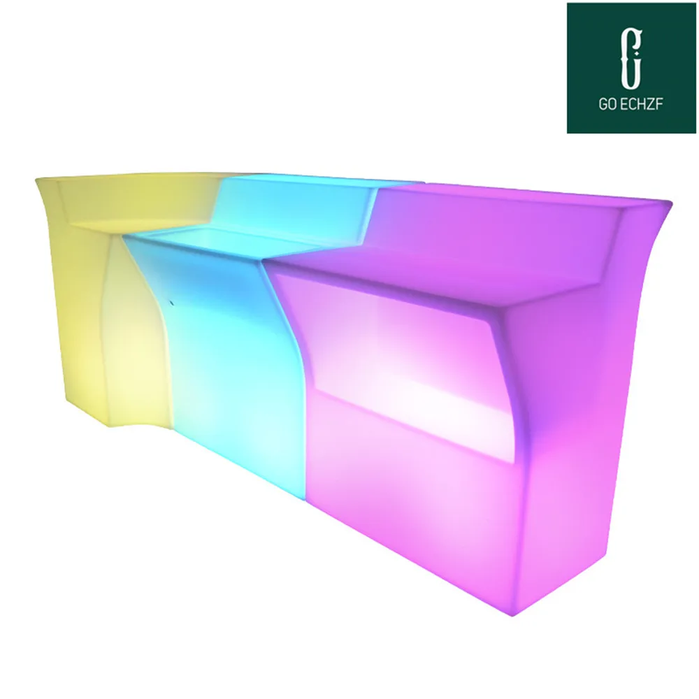 16 Color Changing LED Illuminated Bar Counter Waterproof Rechargeable Rundbar Bar Disco KtV Club Waiter Cocktail Bar Tables