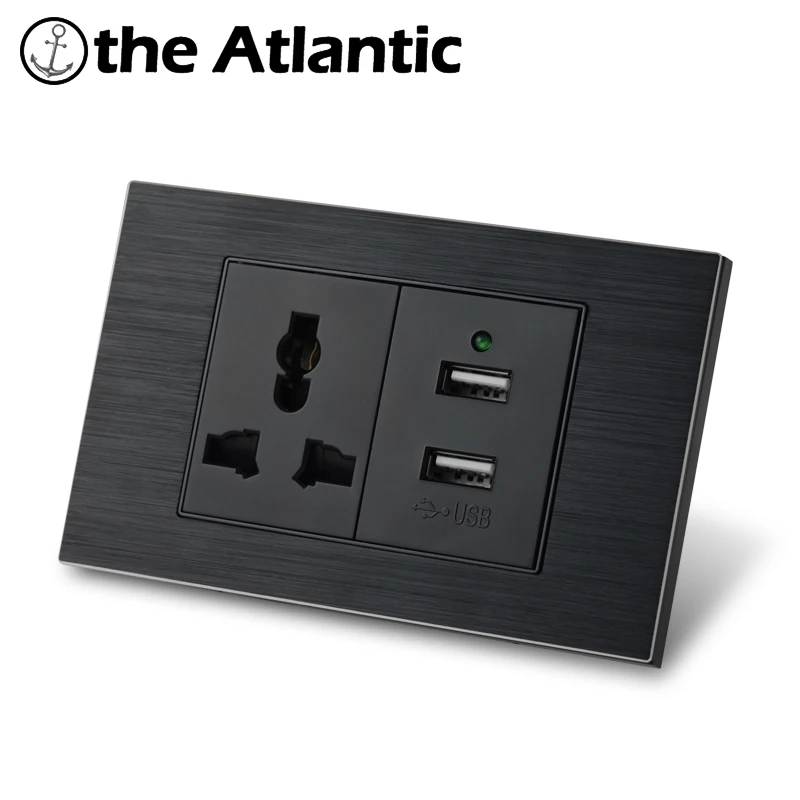 

Универсальная розетка питания 13 а с 3 отверстиями и USB-контроллером скорости вентилятора