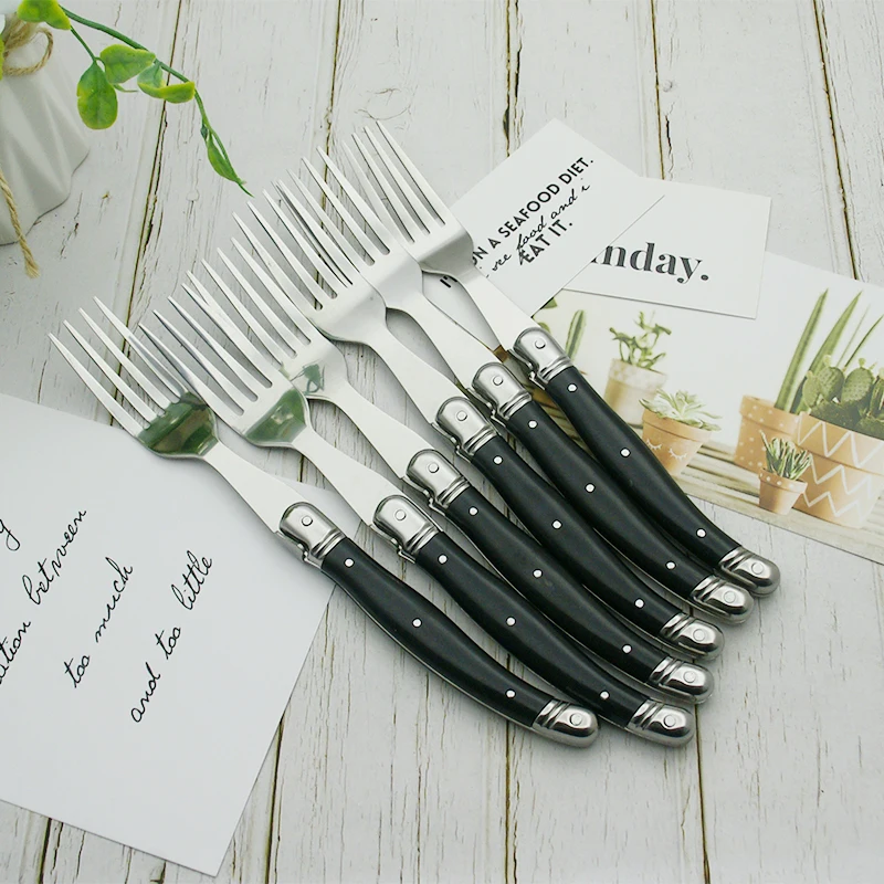 

24pcs Laguiole ABS Plastic Dinner Knife Fork Spoon Teaspoon Tableware set Black Dinnerware Restaurant Flatware Cutlery Xmas Gif