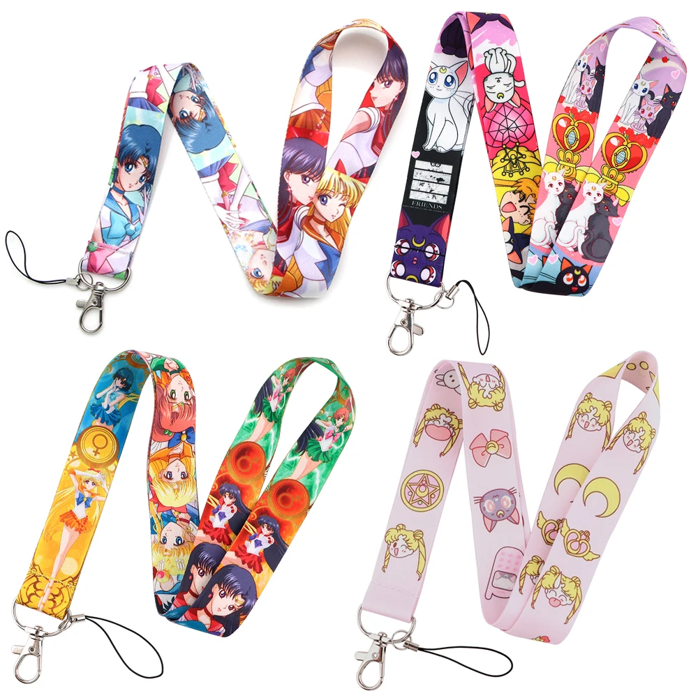 

LX904 Anime Charm Girls Lanyard For Keys Mobile Phone Hang Rope Keycord USB ID Card Badge Holder Keychain Neck Straps Fans Gifts