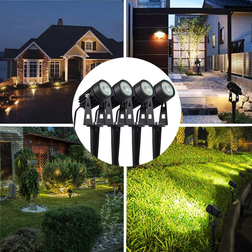 Led Garden Lights Outdoor Lawn Lamp Safety Low Voltage Street Lights IP65 Waterproof 2/4/6/10 in 1 Landscape Lighting Warm White