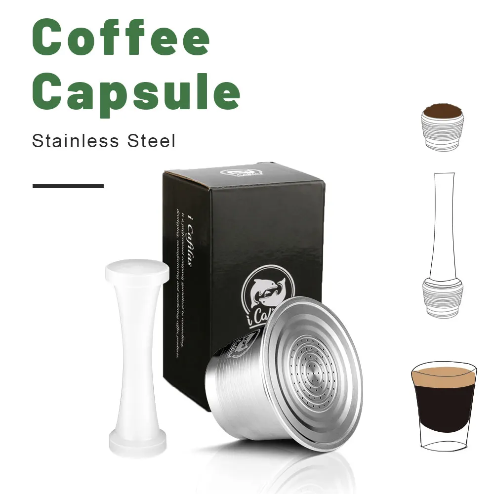 

RECAFIMIL Reusbale Coffee Capsule for Nespresso Stainless Steel Coffee Filter Espresso Cafe Cup for Esssenza Mini D30 Maker