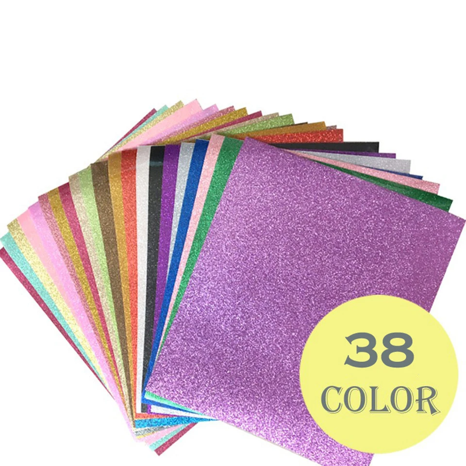 Glitter Heat Transfer Vinyl for T-Shirts - Sparkle Hot Peel HTV for Cricut, Iron-On Vinyl for Clothing, 10x12 Inch Sheet DG21-38