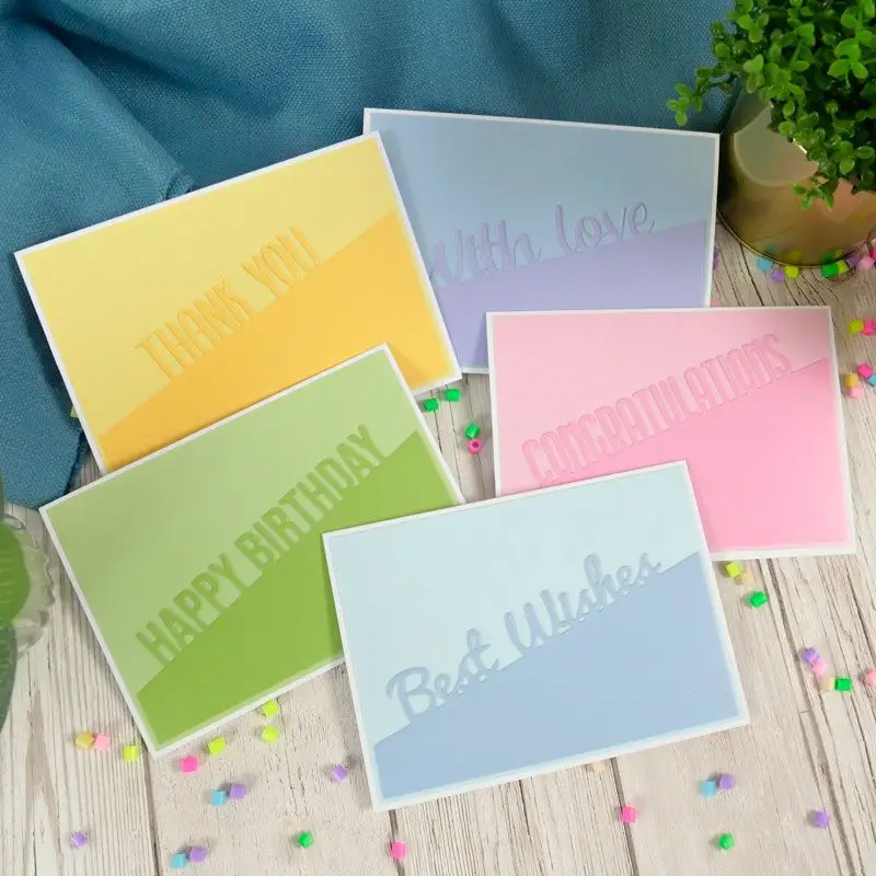 Happy Birthday Best Wishes Thank You WithLove  Words Cutting Dies For DIY Scrapbooking Paper Cards Decorative Embossing Dies