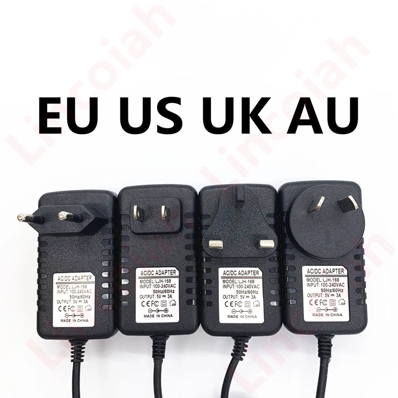 Fuente de alimentación AC 100-240V DC 5 V 3A, interruptor, botón, adaptador de corriente, cargador, Puerto Micro USB 5 V Volt para Raspberry Pi 3 Modelo B + plus