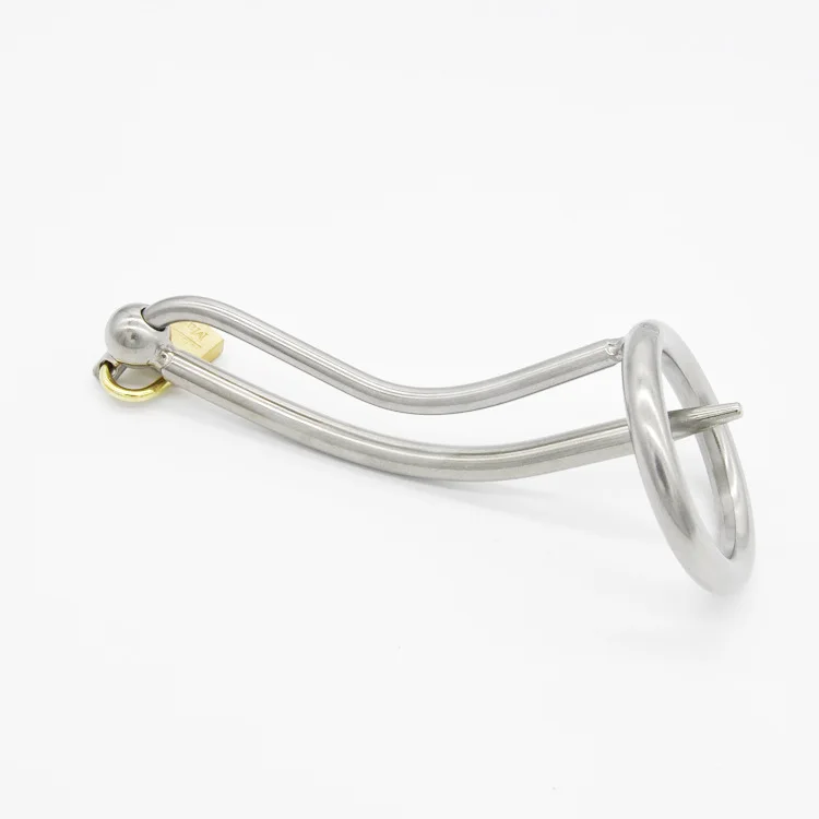 Stainless Steel Male Chastity Device with Catheter Cock Ring,Cock Cages, Lock,Standard Cage /Belt,Sex Toy