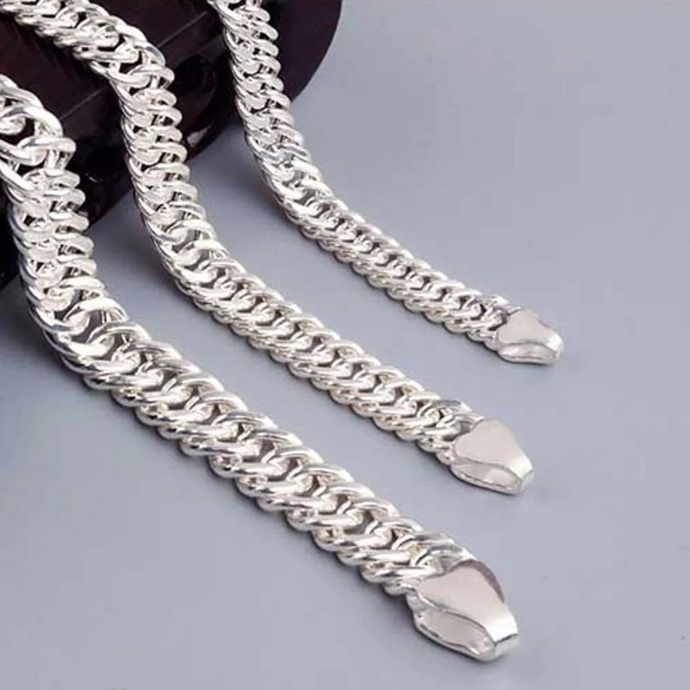 BOCAI real s999 sterling silver Europe and the United States fashion sideways whip bracelet men