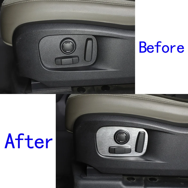 

2Pcs Aluminum alloy For Land Rover Defender Range Rover Sport Discovery 5 car seat adjustment switch decoration plate accessorie