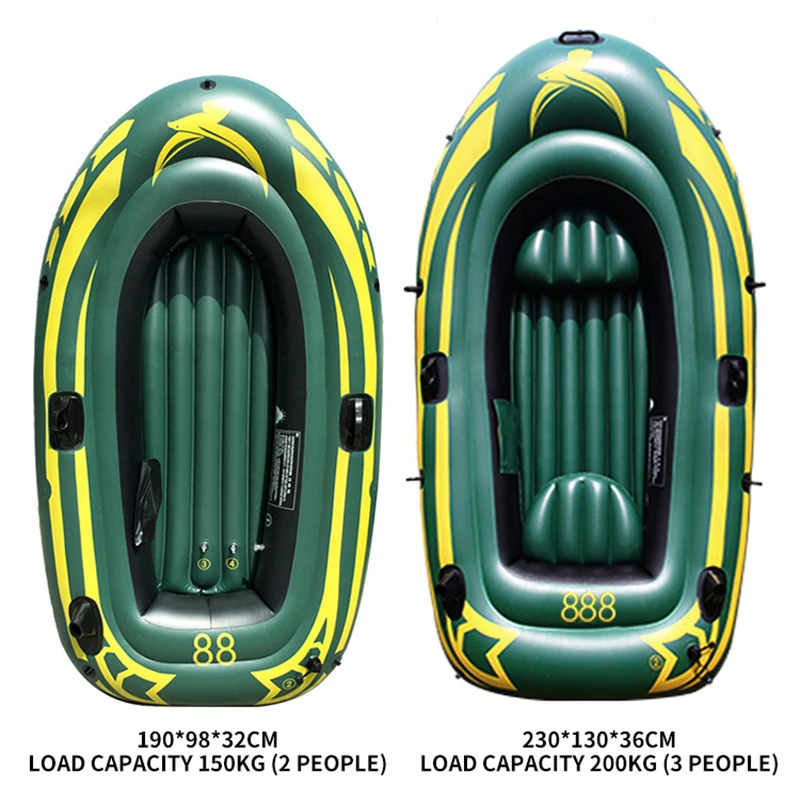 

3 person inflatable fishing boat PVC thick wear-resistant rubber kayak canoe rowing air boat drifting surfing diving boat hot