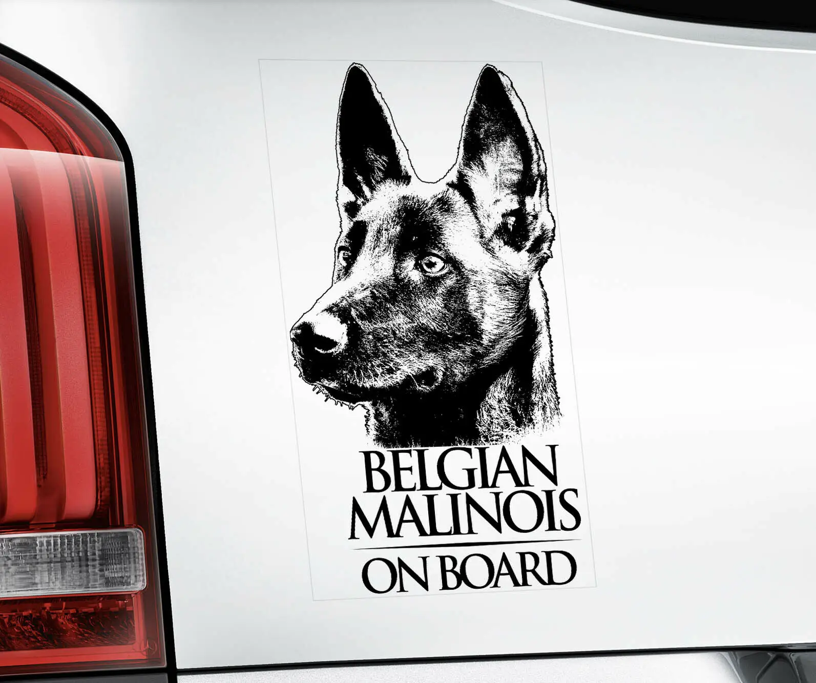 Fuzhen Boutique Decals Exterior Accessories Belgian Malinois Clear Vinyl Decal Sticker for Window, Mechelaar Shepherd Dog Sign