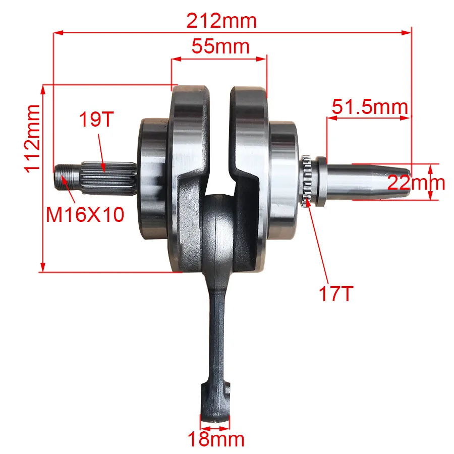 Motorcycle pit bike crankshaft for Loncin CB250 250cc air cooled Engine XTR250 Motorcycle pit bike ATV Buggy