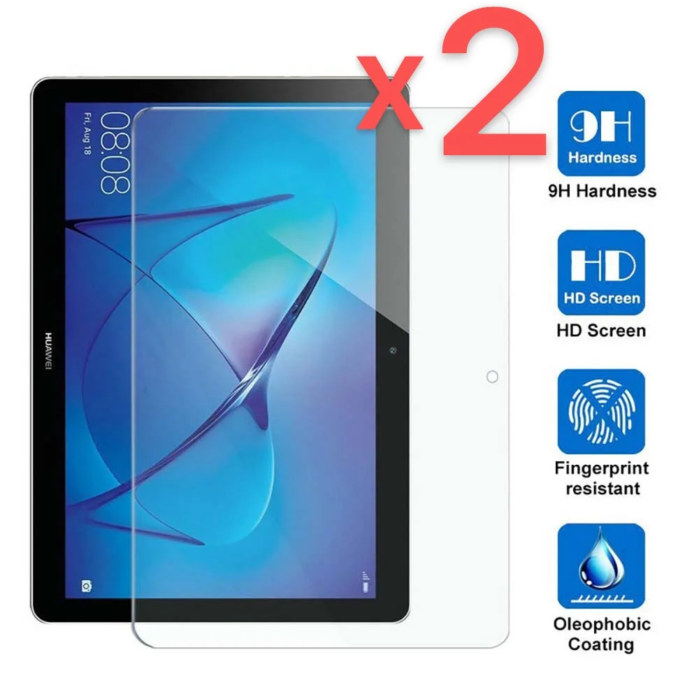 2Pcs Tablet Tempered Glass Screen Protector Cover For Huawei MediaPad T3 10 9.6 Inch Full Coverage Screen